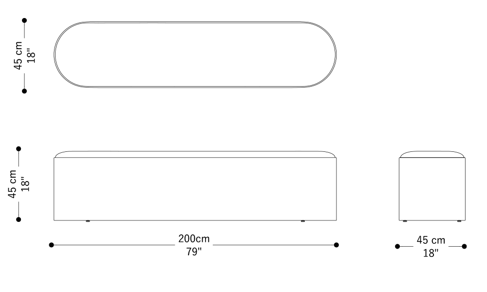 Image of the main dimensions of the product